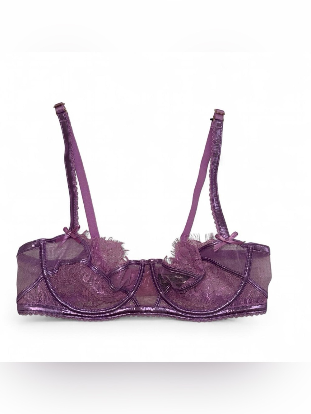 NWT Honey Birdette Purple Lace Underwire Sheer Bra - 34D